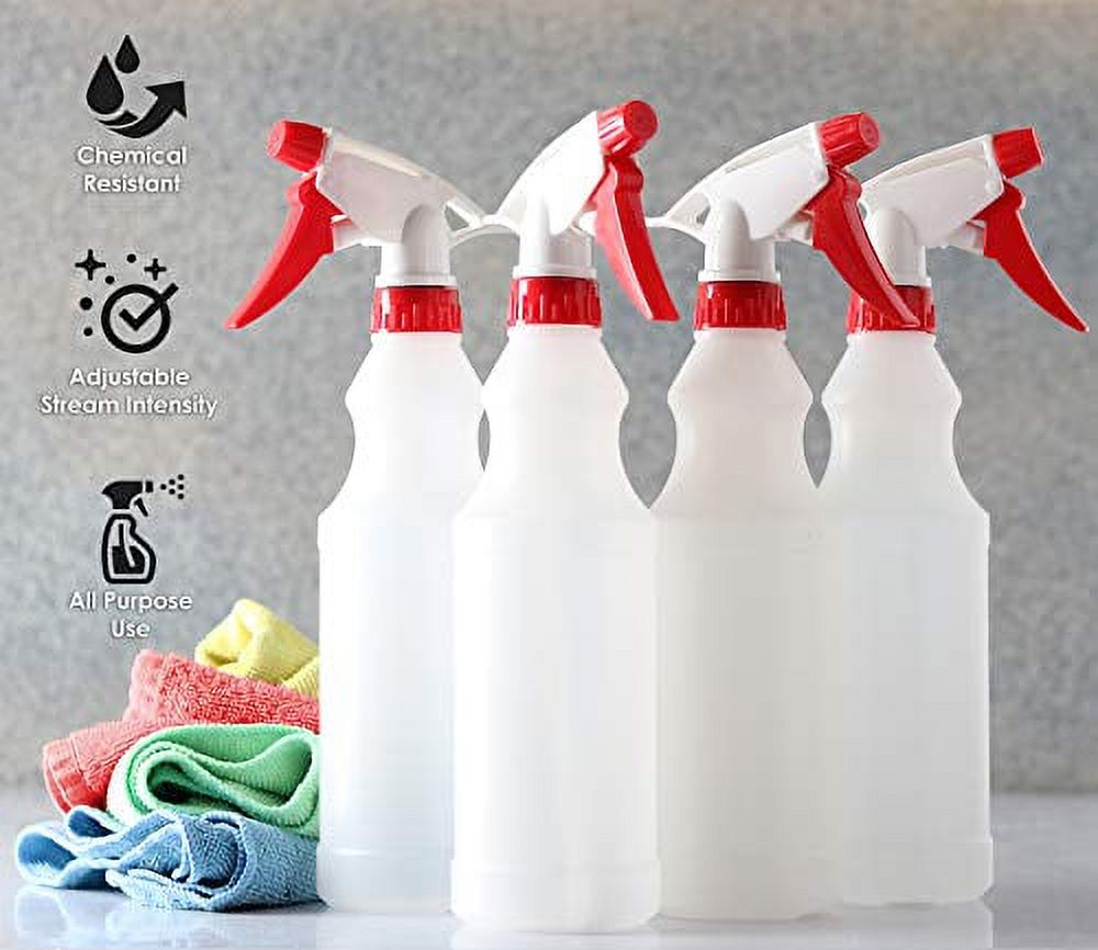 DilaBee - Empty Plastic Spray Bottle - 16 oz Spray Bottles for Cleaning  Solutions - 100% Leak Proof with Mist Stream and Off Trigger Settings - for  Home, Garden, and More (Pack of 4) 